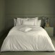 Garnier-Thiébaut - Tissu pour drap et housse de couette uni en percale de coton 90 fils/cm² Olana Ecru