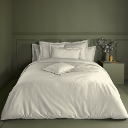 Garnier-Thiébaut - Tissu pour drap et housse de couette uni en percale de coton 90 fils/cm² Olana Ecru