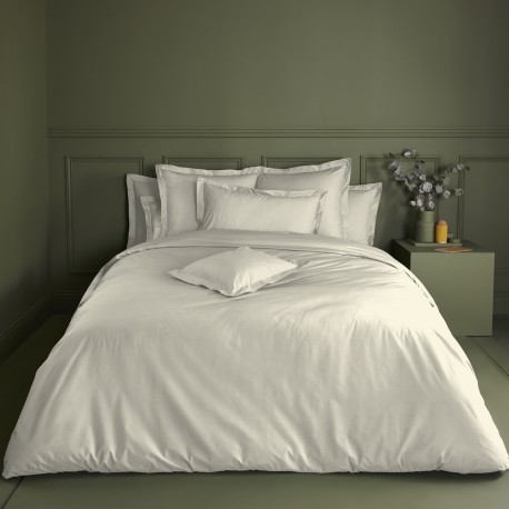 Garnier-Thiébaut - Tissu pour drap et housse de couette uni en percale de coton 90 fils/cm² Olana Ecru
