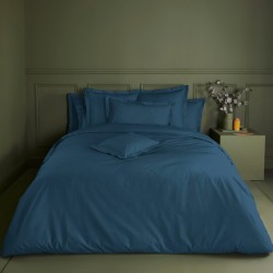 Garnier-Thiébaut - Tissu pour linge de lit uni en percale de coton 90 fils/cm² Olana Océan