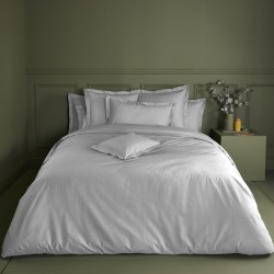 Garnier-Thiébaut - tissu pour linge de lit en percale de coton 90 fils/cm² Olana Platine