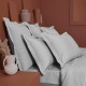 Garnier-Thiébaut - tissu pour linge de lit en percale de coton 90 fils/cm² Olana Platine