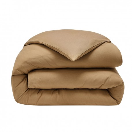 Le Jacquard Français - Housse de couette coton flammé Eclat Cannelle