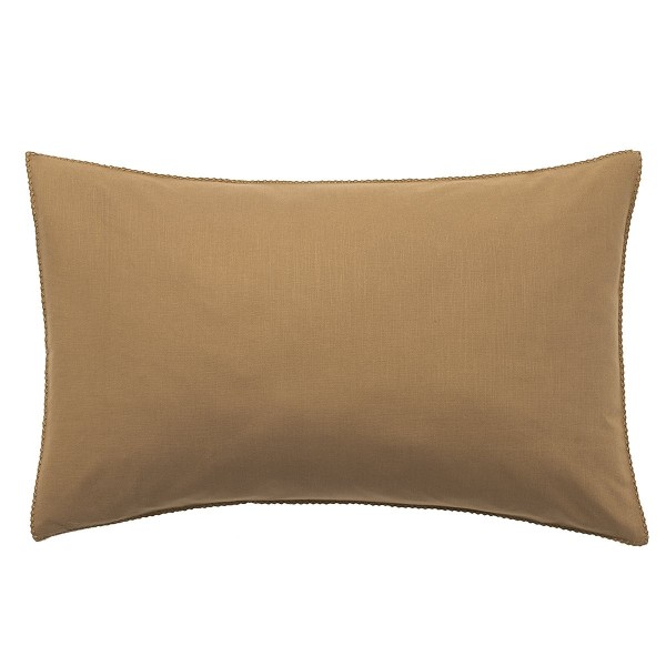 Le Jacquard Français - Taie d'oreiller rectangle coton flammé Eclat Cannelle