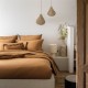 Le Jacquard Français - Housse de couette unie coton flammé Eclat Cannelle