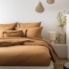 Le Jacquard Français - Housse de couette unie coton flammé Eclat Cannelle