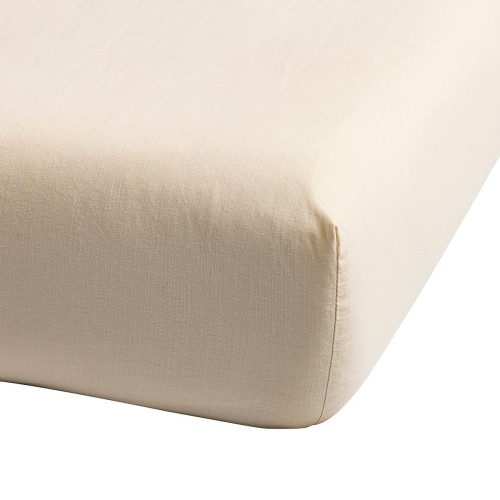Le Jacquard Français - Drap housse uni coton flammé Eclat Amande