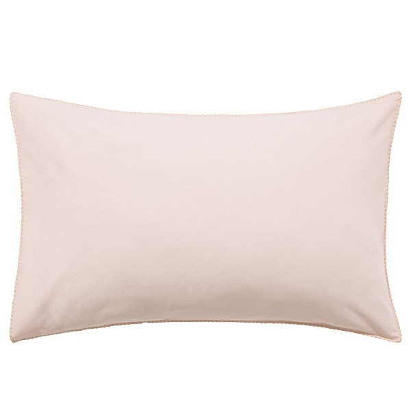 Le Jacquard Français - Taie rectangle unie coton flammé Eclat Dragée
