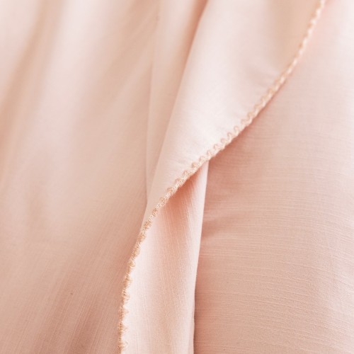 Le Jacquard Français - Drap plat uni coton flammé Eclat Dragée