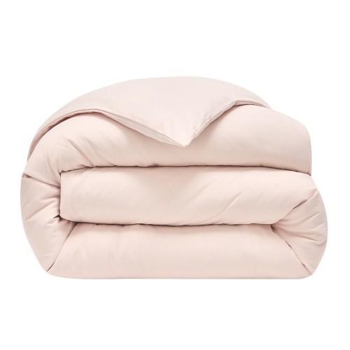 Le Jacquard Français - Housse de couette unie coton flammé Eclat Dragée
