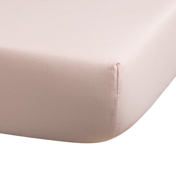Le Jacquard Français - Drap housse uni coton flammé Eclat Dragée