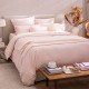Le Jacquard Français - Housse de couette unie coton flammé Eclat Dragée