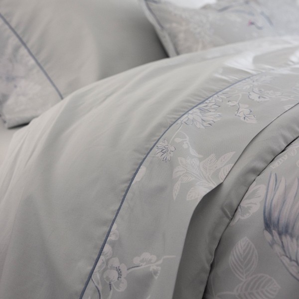 Le Jacquard Français - Drap plat en percale de coton 118 fils/cm² Envol Crépuscule