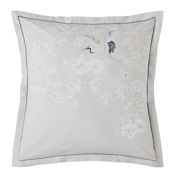 Le Jacquard Français - Taie d'oreiller carrée en percale de coton 118 fils/cm² Envol Crépuscule