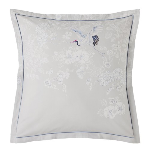 Le Jacquard Français - Taie d'oreiller carrée en percale de coton 118 fils/cm² Envol Crépuscule