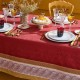 Nappe jacquard coton peigné antitache Alexandria Rubis, Garnier-Thiébaut