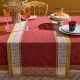 Chemin de table pur coton antitache jacquard Alexandria Rubis, Garnier-Thiébaut