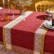 Chemin de table pur coton antitache jacquard Alexandria Rubis, Garnier-Thiébaut