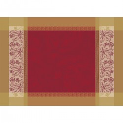 Sets de table pur coton antitache jacquard Alexandria Rubis, Garnier-Thiébaut