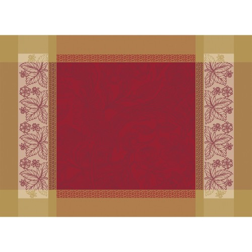 Sets de table pur coton antitache jacquard Alexandria Rubis, Garnier-Thiébaut