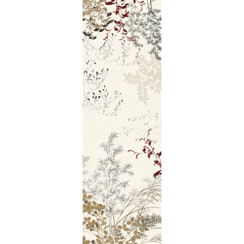 Chemin de table imprimé métis lin et coton lavé Bambous Parchemin, Garnier-Thiébaut