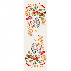 Chemin de table imprimé métis lin et coton lavé Piments doux Caliente, Garnier-Thiébaut
