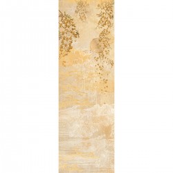 Chemin de table imprimé métis lin/coton lavé Soleil d'or Doré, Garnier-Thiébaut