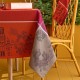Nappe de table jacquard coton Casse noisettes Rouge festif, Garnier-Thiébaut 