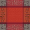 Petit Carré déco jacquard coton antitache Casse noisettes Rouge festif, Garnier-Thiébaut