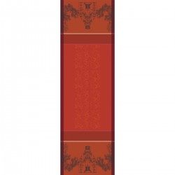 Chemin de table jacquard coton antitache Casse noisettes Rouge festif, Garnier-Thiébaut