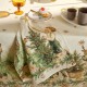 Serviettes de table imprimé métis lin et coton lavé Noel vintage Doré, Garnier-Thiébaut