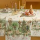 Chemin de table imprimé métis lin et coton lavé Noel vintage Doré, Garnier-Thiébaut