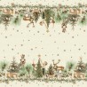 Petit carré déco imprimé métis lin et coton lavé Noel vintage Doré 115x115, Garnier-Thiébaut