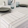 Nappe jacquard coton peigné lavé Rimini Blu, Garnier-Thiébaut