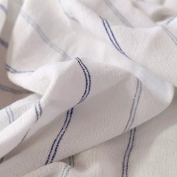 Serviettes de table jacquard coton peigné lavé Rimini Blu, Garnier-Thiébaut 