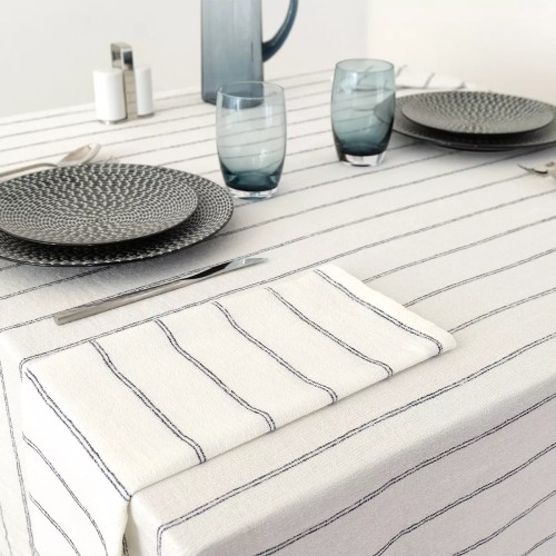 Nappe pur coton peigné lavé Rimini Nero, Garnier-Thiébaut 