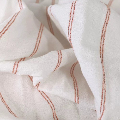 Serviettes de table jacquard coton peigné lavé Rimini Terracotta, Garnier-Thiébaut 