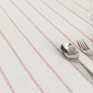 Serviettes de table jacquard coton peigné lavé Rimini Terracotta, Garnier-Thiébaut  2