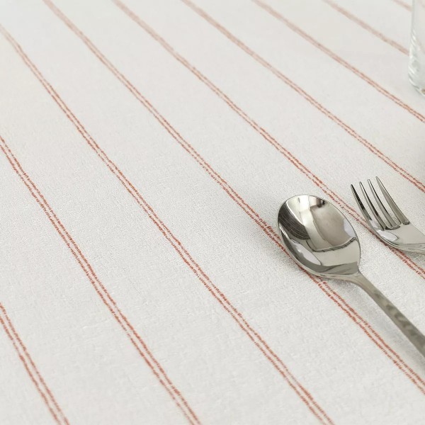 Nappe de table jacquard coton peigné lavé Rimini Terracotta, Garnier-Thiébaut 