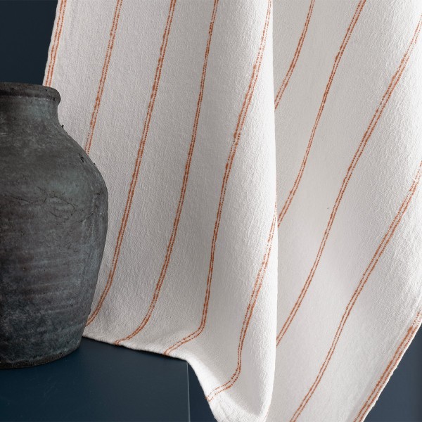 Torchons de table jacquard coton peigné lavé Rimini Terracotta, Garnier-Thiébaut 