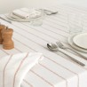 Nappe jacquard coton peigné lavé Rimini Terracotta, Garnier-Thiébaut
