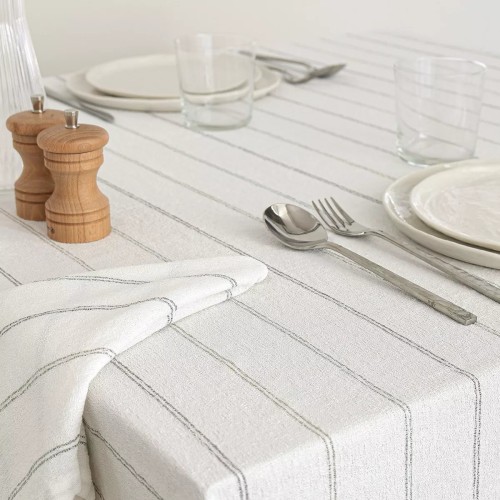 Nappe jacquard coton peigné lavé Rimini Verde, Garnier-Thiébaut 
