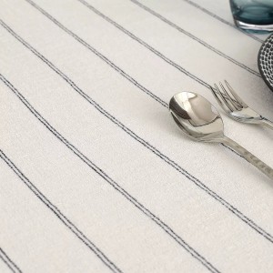 Serviettes de table jacquard coton peigné lavé Rimini Nero, Garnier-Thiébaut  2
