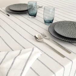 Nappe jacquard coton peigné lavé Rimini Nero, Garnier-Thiébaut