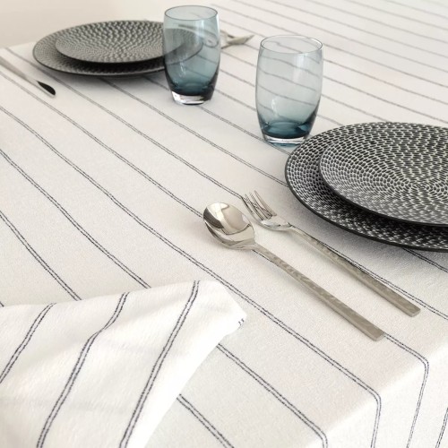 Nappe jacquard coton peigné lavé Rimini Nero, Garnier-Thiébaut