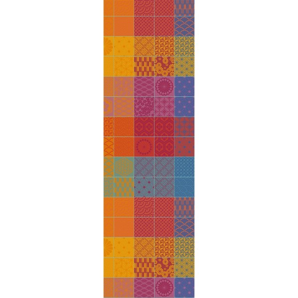 Chemin de table coton jacquard Mille Hana Floralies, Garnier-Thiébaut
