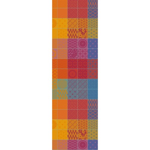 Chemin de table coton jacquard Mille Hana Floralies, Garnier-Thiébaut
