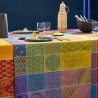 Chemin de table coton jacquard Mille Hana Floralies, Garnier-Thiébaut
