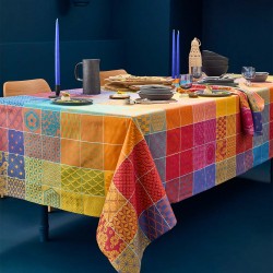 Nappe enduite sur mesure Mille Hana Floralies, laize 180cm, Garnier-Thiébaut