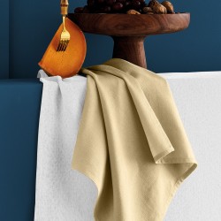 Serviettes de table jacquard coton uni Bastide Or pale, Garnier-Thiébaut